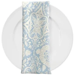 Morocco (Poly Print) Table Napkin in Lt Blue