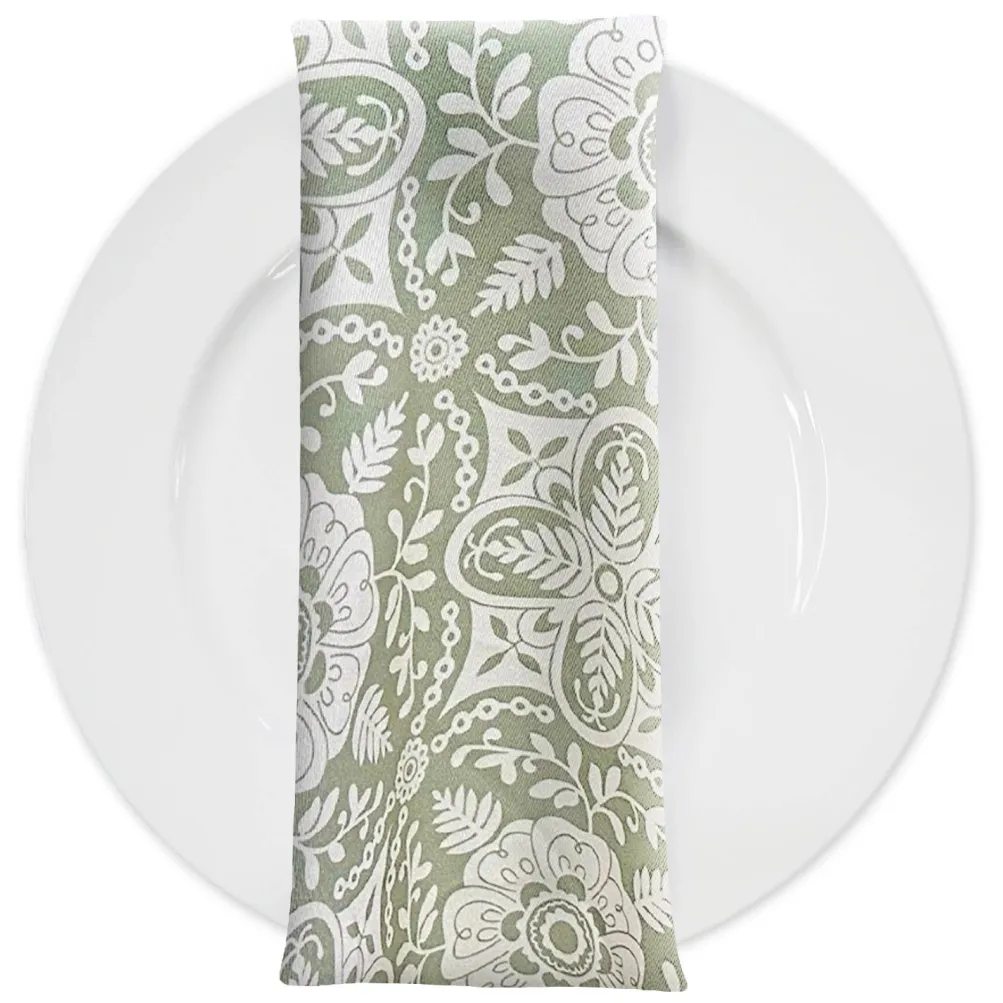Morocco (Poly Print) Table Napkin in Sage