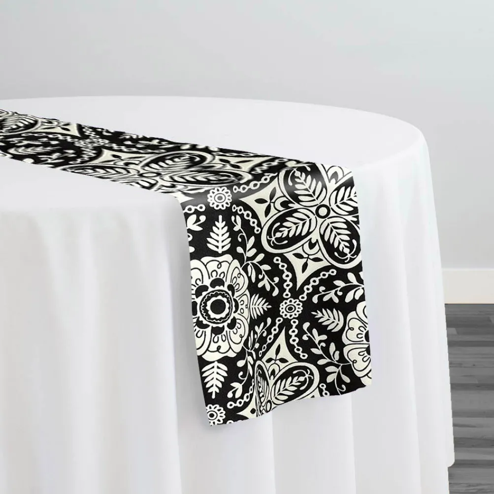 Morocco (Poly Print) Table Runner in Black