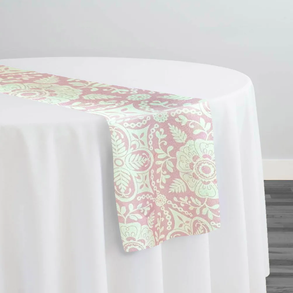Morocco (Poly Print) Table Runner in Dusty Rose
