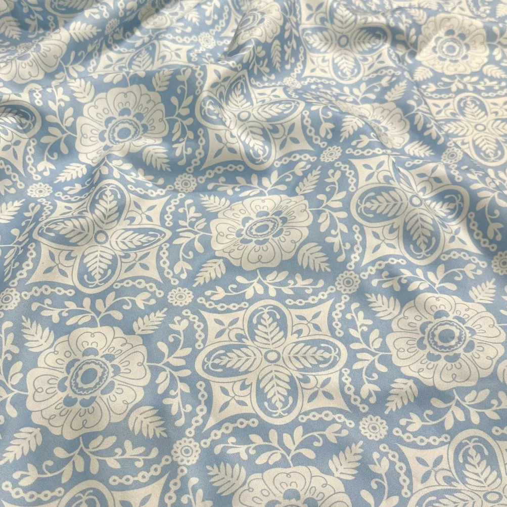 Morocco (Poly Print) Table Runner in Lt Blue