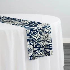 Morocco (Poly Print) Table Runner in Navy