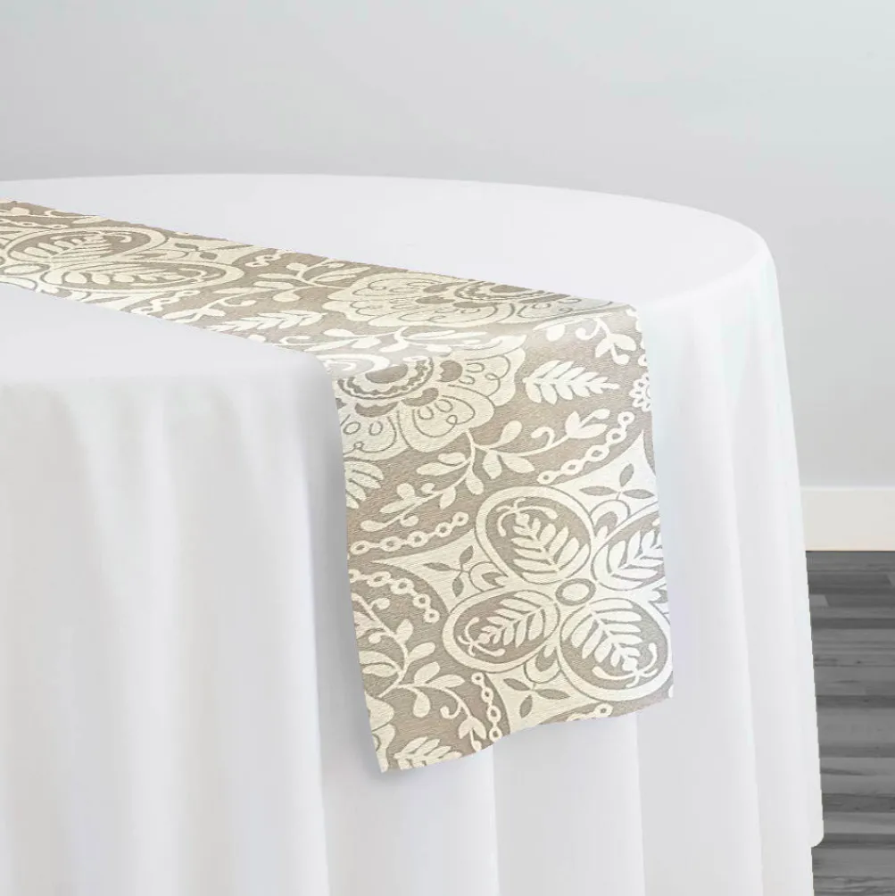 Morocco (Poly Print) Table Runner in Taupe