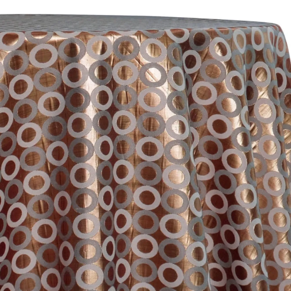 Mosaic Jacquard (Reversible) Table Linen in Copper and Gold