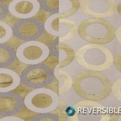 Mosaic Jacquard (Reversible) Table Linen in Ivory and Gold