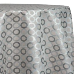 Mosaic Jacquard (Reversible) Table Linen in Ivory and Silver