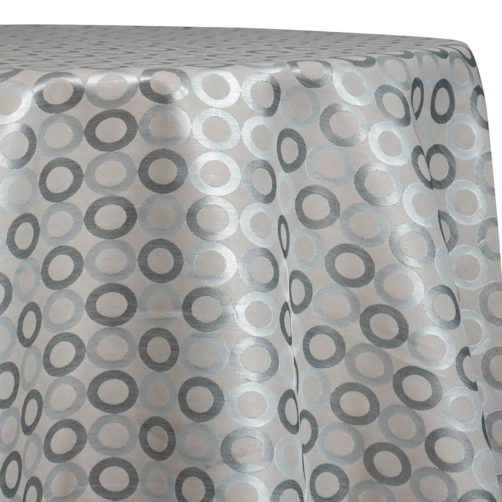 Mosaic Jacquard (Reversible) Table Linen in Ivory and Silver