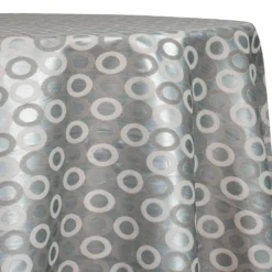 Mosaic Jacquard (Reversible) Table Linen in Ivory and Silver