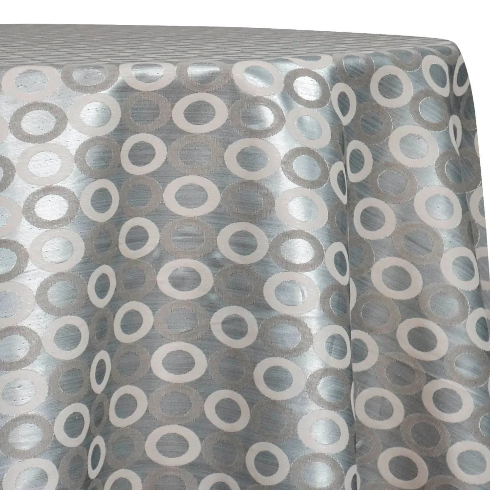 Mosaic Jacquard (Reversible) Table Linen in Ivory and Silver