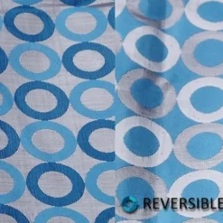 Mosaic Jacquard (Reversible) Table Runner in Turquoise and Silver