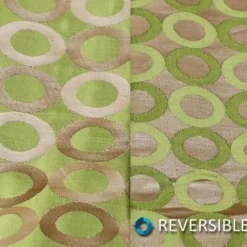 Mosaic Jacquard (Reversible) Table Runner in Green and Gold