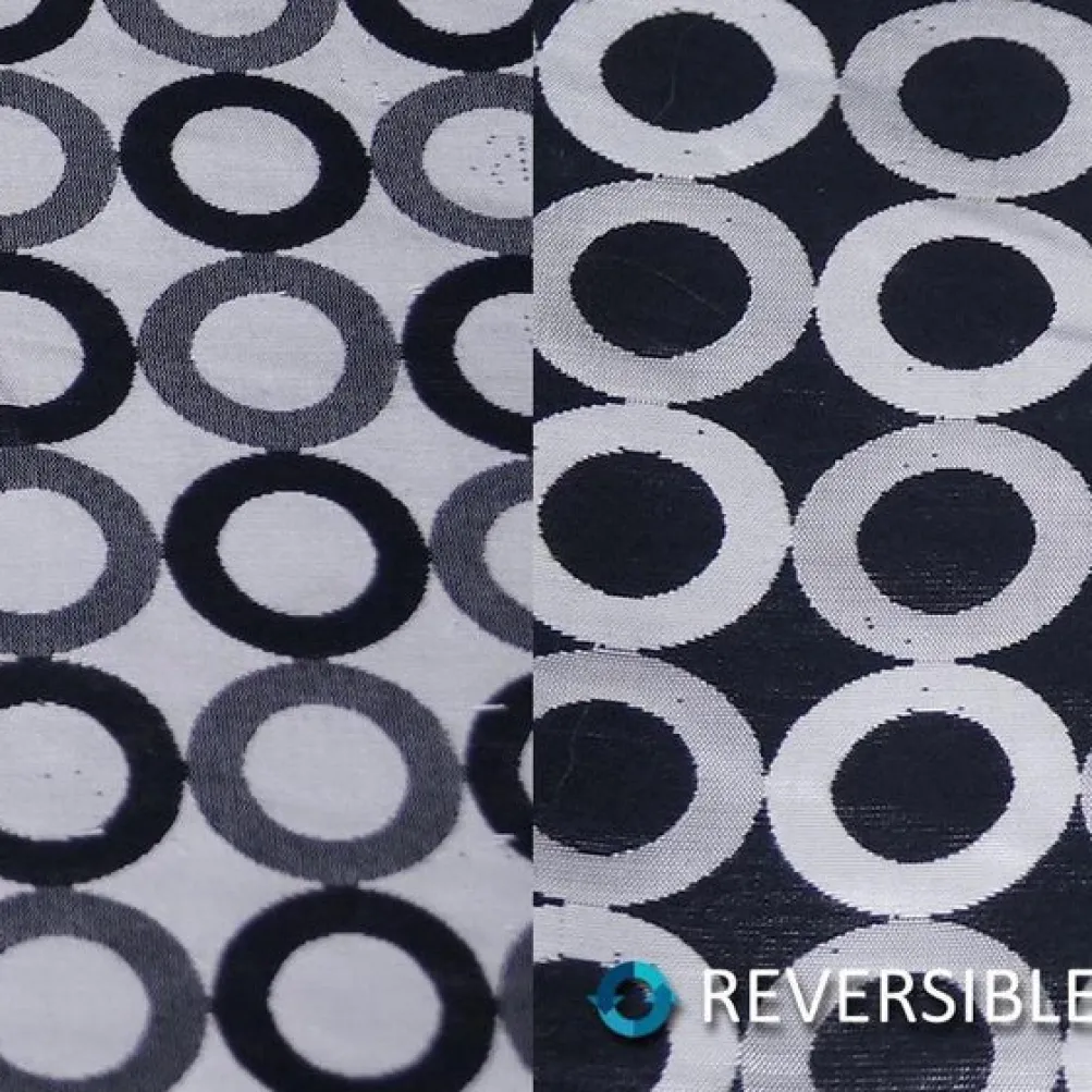 Mosaic Jacquard (Reversible) Table Runner in Black and Silver