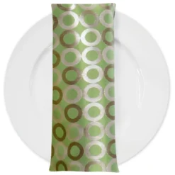 Mosaic Jacquard (Reversible) Table Napkin in Green and Gold