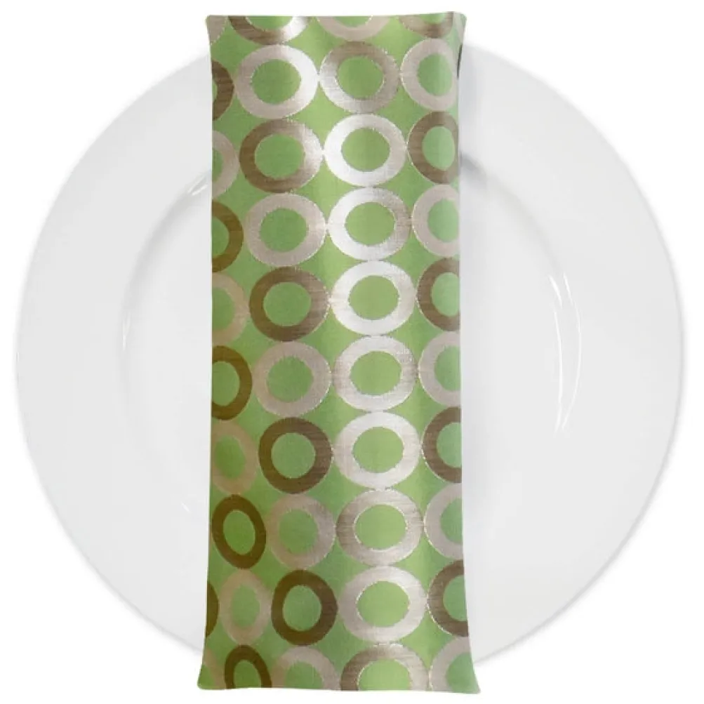 Mosaic Jacquard (Reversible) Table Napkin in Green and Gold