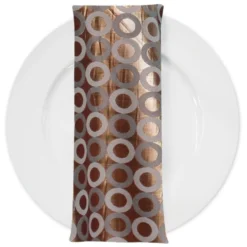 Mosaic Jacquard (Reversible) Table Napkin in Copper and Gold
