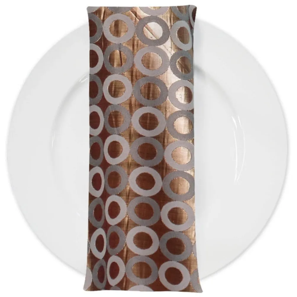 Mosaic Jacquard (Reversible) Table Napkin in Copper and Gold