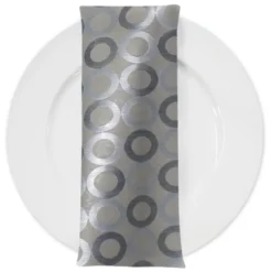 Mosaic Jacquard (Reversible) Table Napkin in Ivory and Silver