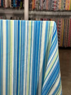 Multi-Color Stripe Table Linen in Azure