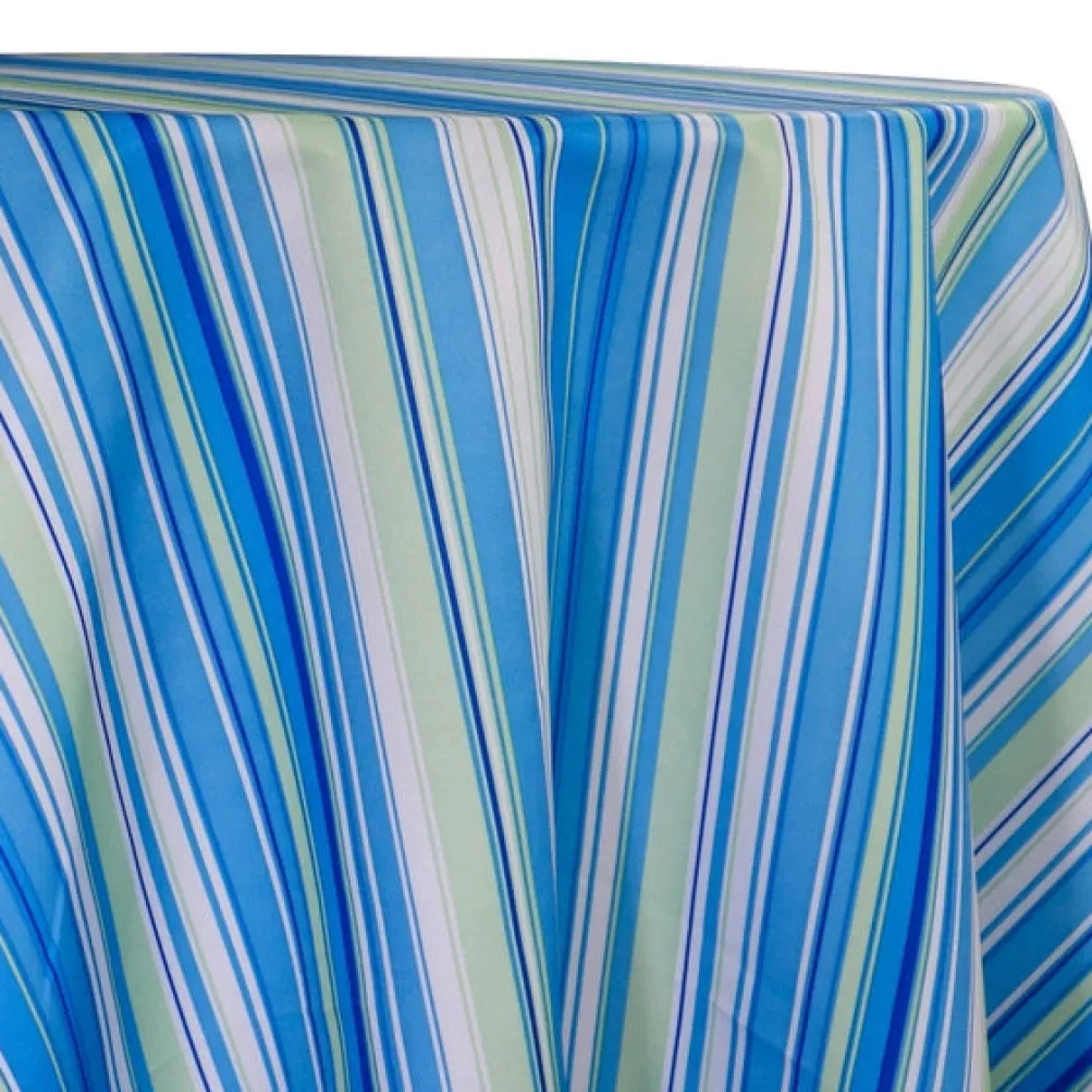 Multi-Color Stripe Table Linen in Azure