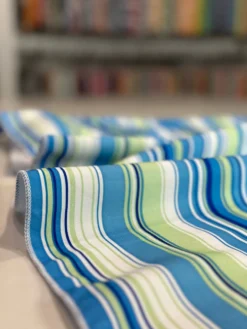 Multi-Color Stripe Table Linen in Azure