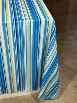 Multi-Color Stripe Table Linen in Azure