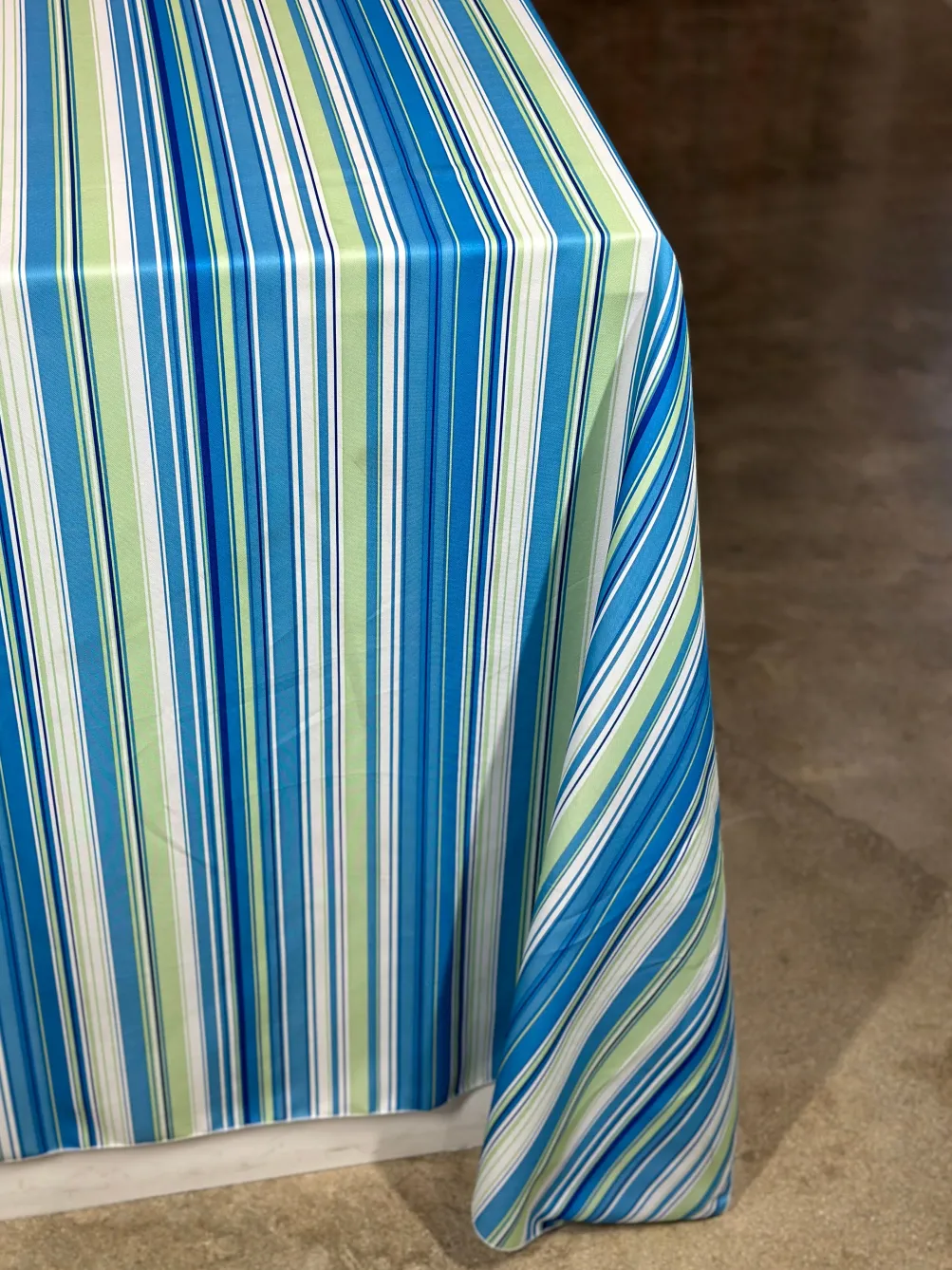 Multi-Color Stripe Table Linen in Azure