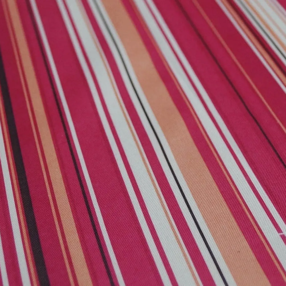 Multi-Color Stripe Table Linen in Bubblegum