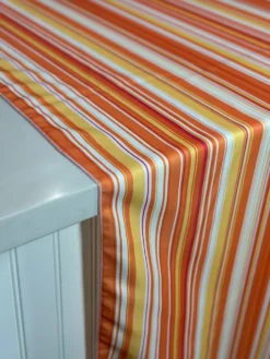 Multi-Color Stripe Table Linen in Sunset