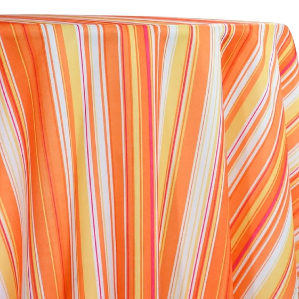Multi-Color Stripe Table Linen in Sunset