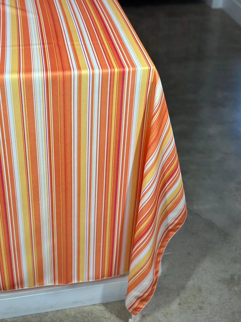 Multi-Color Stripe Table Linen in Sunset