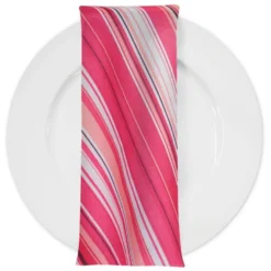 Multi-Color Stripe Table Napkin in Bubblegum