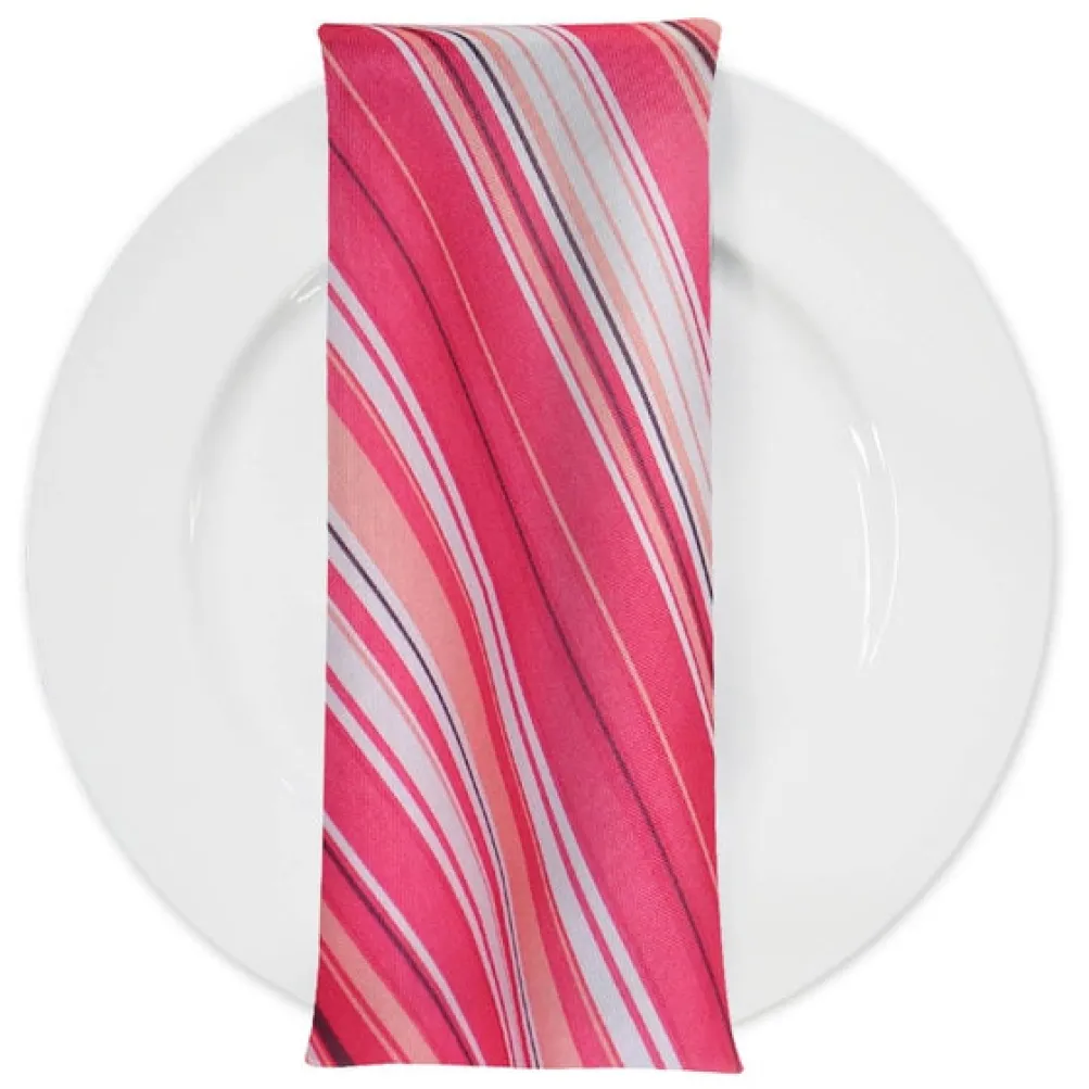 Multi-Color Stripe Table Napkin in Bubblegum