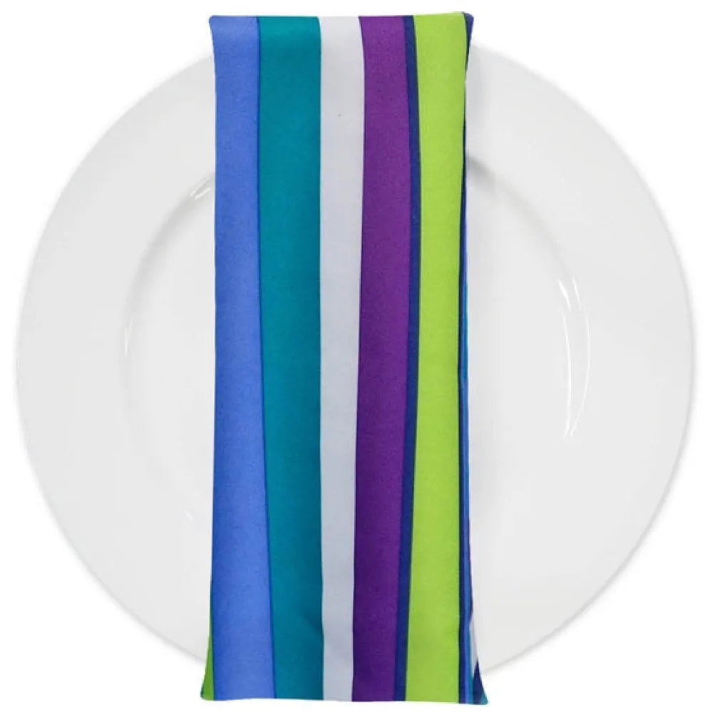 Multi-Color Stripe Table Napkin in Grape