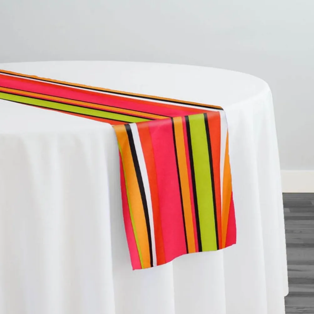 Multi-Color Stripe Table Runner in Sombrero