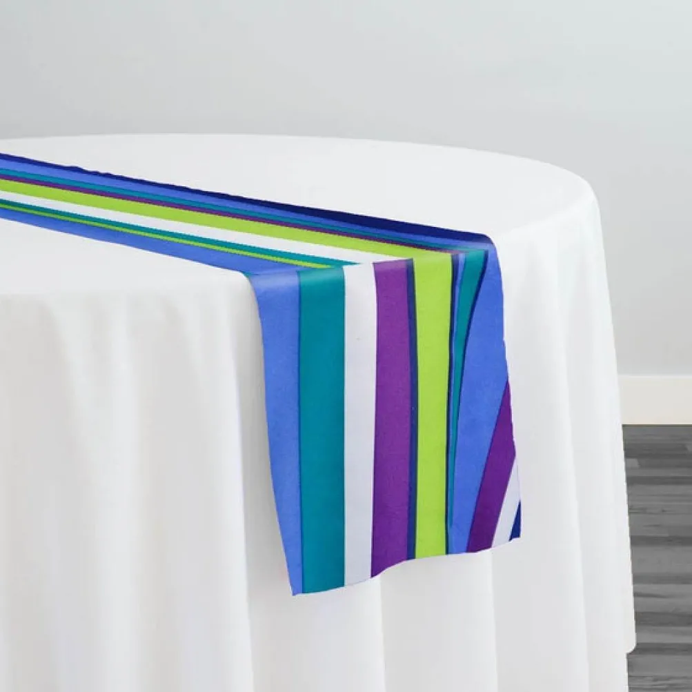 Multi-Color Stripe Table Runner in Grape