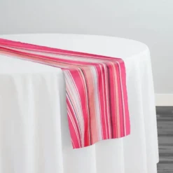 Multi-Color Stripe Table Runner in Bubblegum