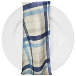 Nautical Plaid (Slub Print) Table Napkin