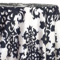 Newport Print (Dupioni) Table Linen in Black