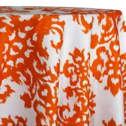 Newport Print (Dupioni) Table Linen in Orange