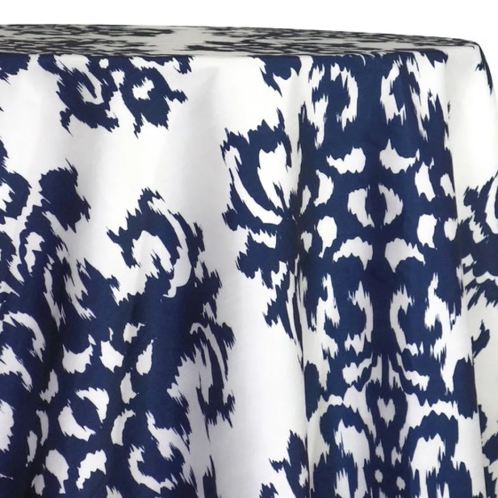 Newport Print (Dupioni) Table Linen in Navy