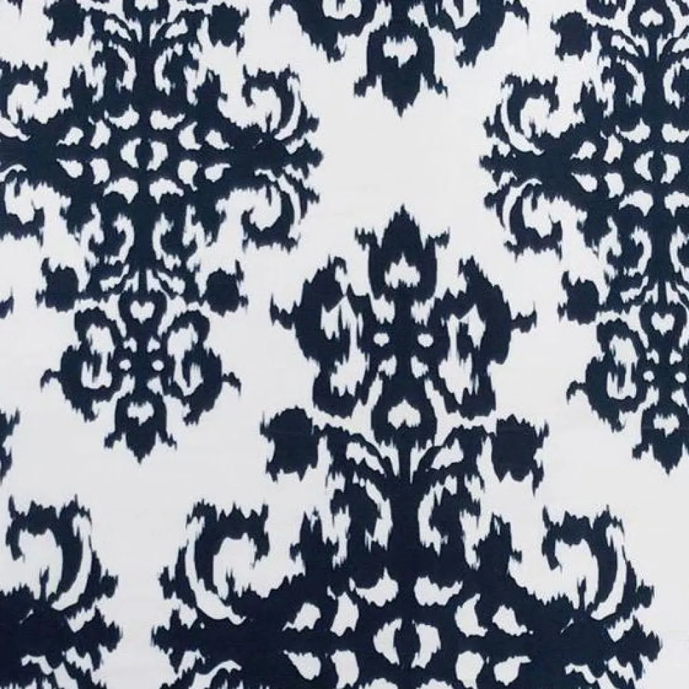 Newport Print (Dupioni) Table Linen in Navy