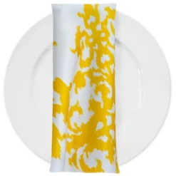 Newport Print (Dupioni) Table Napkin in Yellow