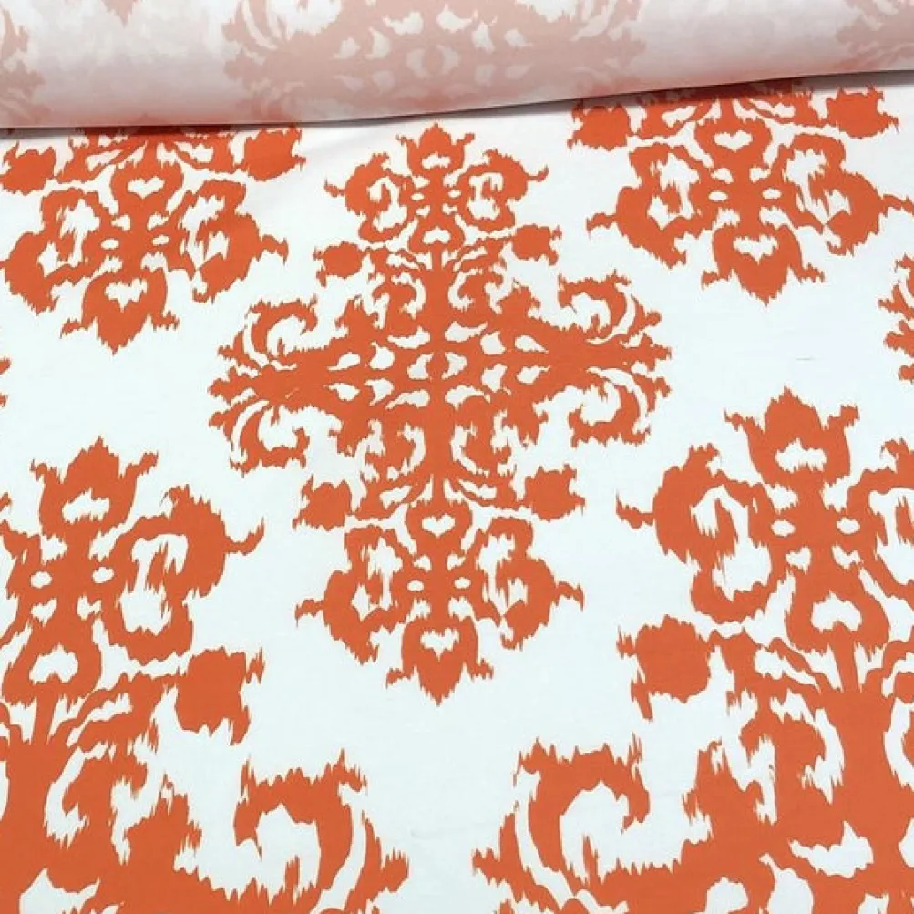 Newport Print (Dupioni) Table Napkin in Orange