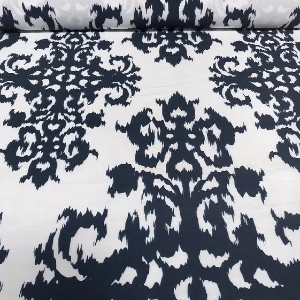 Newport Print (Dupioni) Table Napkin in Navy