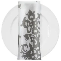 Newport Print (Dupioni) Table Napkin in Silver