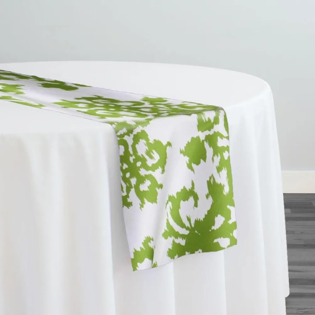 Newport Print (Dupioni) Table Runner in Avocado