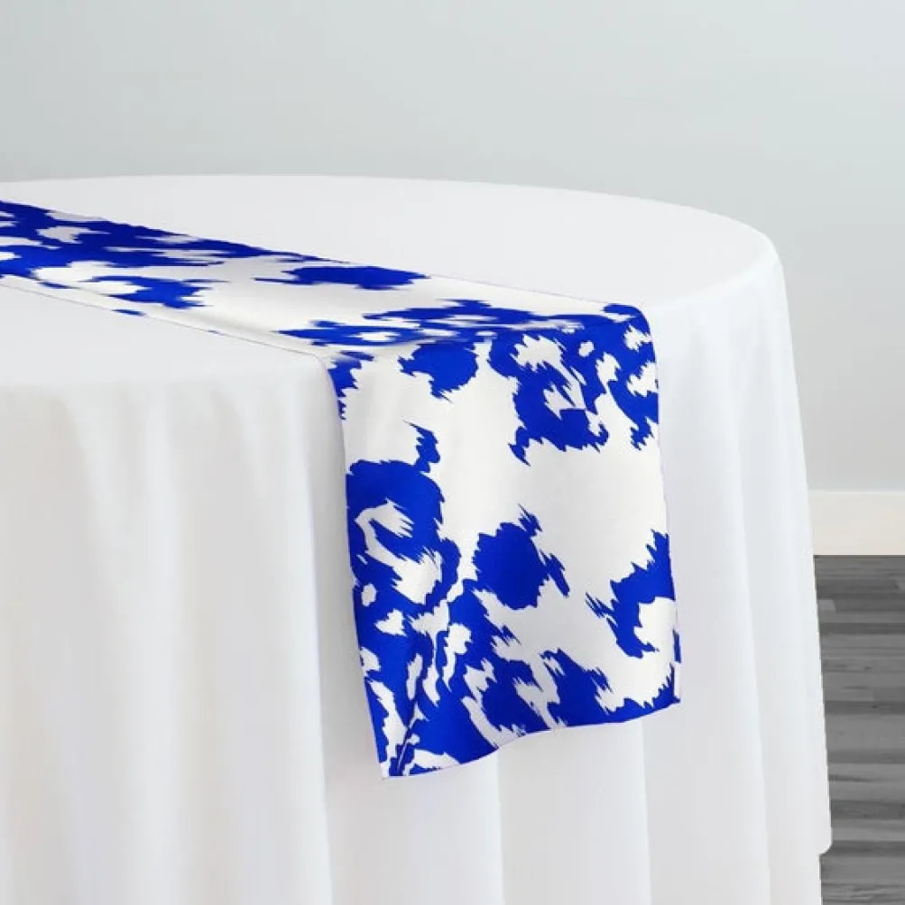 Newport Print (Dupioni) Table Runner in Royal