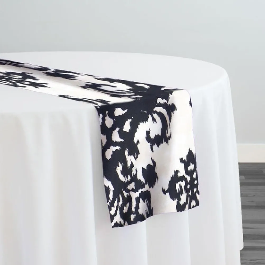 Newport Print (Dupioni) Table Runner in Black