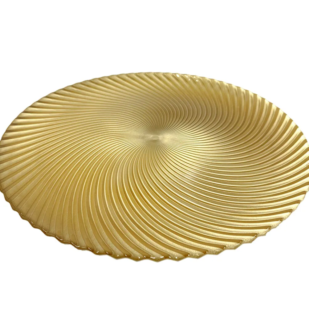 Omni Swirl - Glass Charger Plate in Gold (Item # 0347)