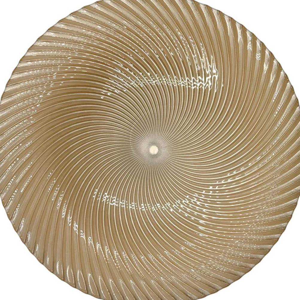Omni Swirl - Glass Charger Plate in Champagne (Item # 0347)